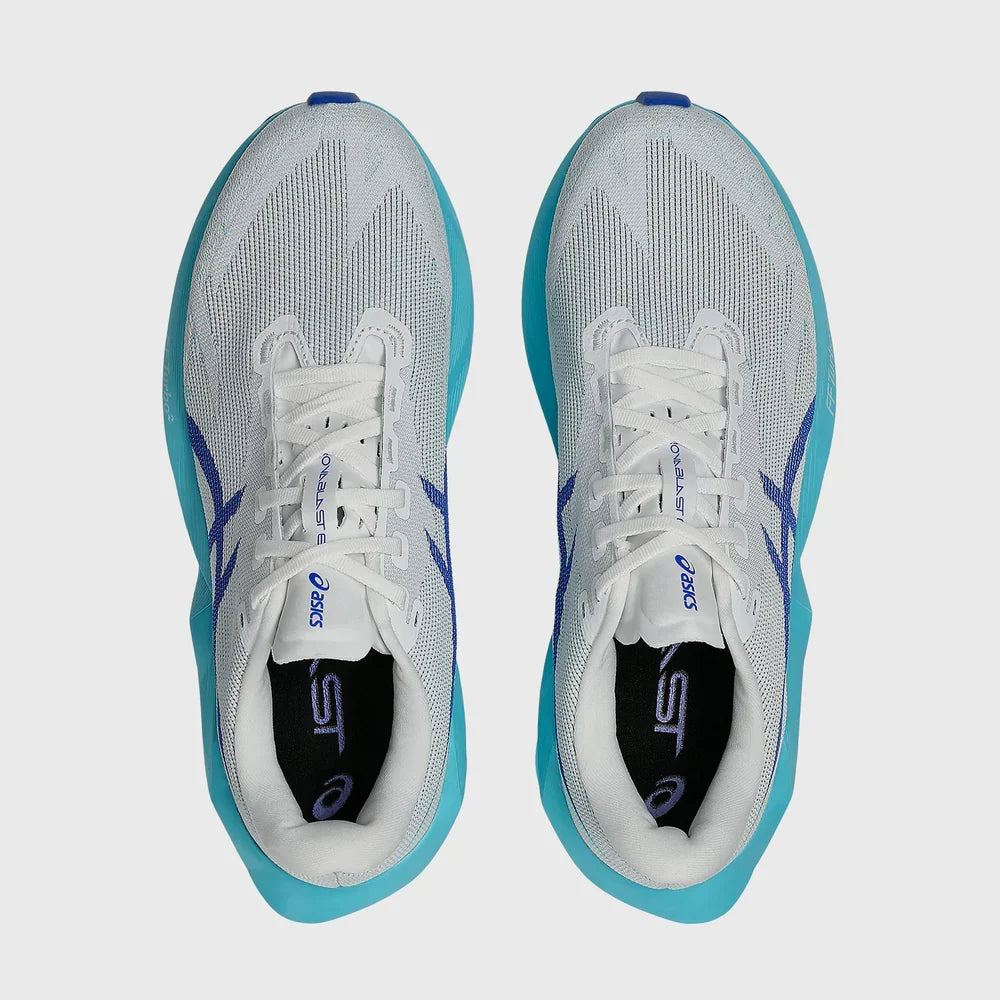 ASICS Men's NOVABLAST 6 - WHITE/ENERGY AQUA