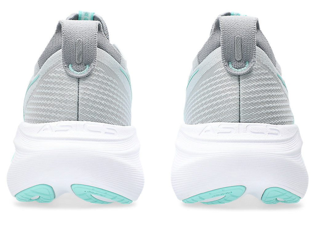 Womens ASICS Gel Nimbus 27 Wide - Piedmont Grey/Illuminate Mint