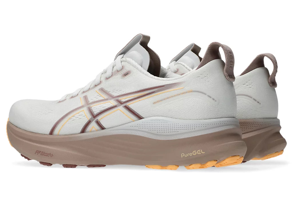 Womens ASICS Gel Kayano 32 Wide- White/Orange Glow